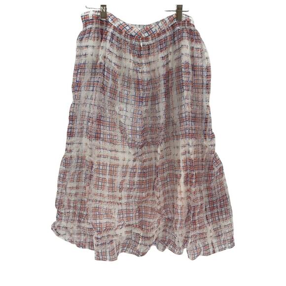 Burberry Cardington Silk Plaid Pleated Midi Skirt Military Red NWT 8 - Picture 5 of 7